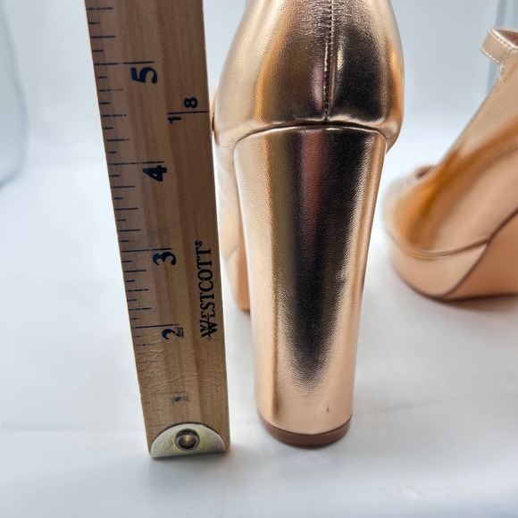 Perphy Mary Jane Platform Heels Womens 7 Rose Gold Chunky Block Heel‎ Pumps - Picture 6 of 9